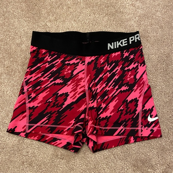 Nike Pro Dri-Fit Pink and Black Athletic Shorts - Picture 1 of 3
